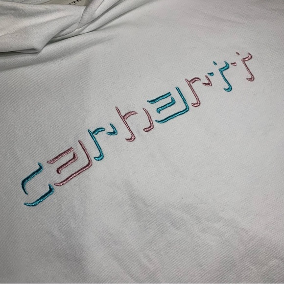 Carhartt WIP Hoodie Womens Size Small Hooded Shadow Script Sweatshirt Deadstock - Picture 2 of 5